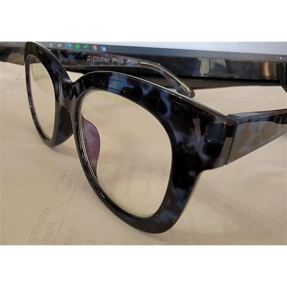 NEW Optique Blue Nerd 1.25 Cat Eye Thick Blue Light Reading Nerd Glasses 90410